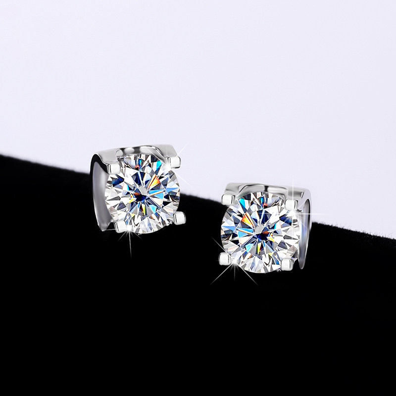 TIFF正品S925纯银进口莫桑钻简约设计牛头耳钉小众耳环女生日礼物,淘宝优惠券,粉丝福利购,淘宝优惠卷