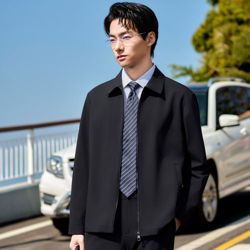 【凉感防晒夹克】报喜鸟春季新款男士时尚休闲百搭行政茄克衫外套 - 图2