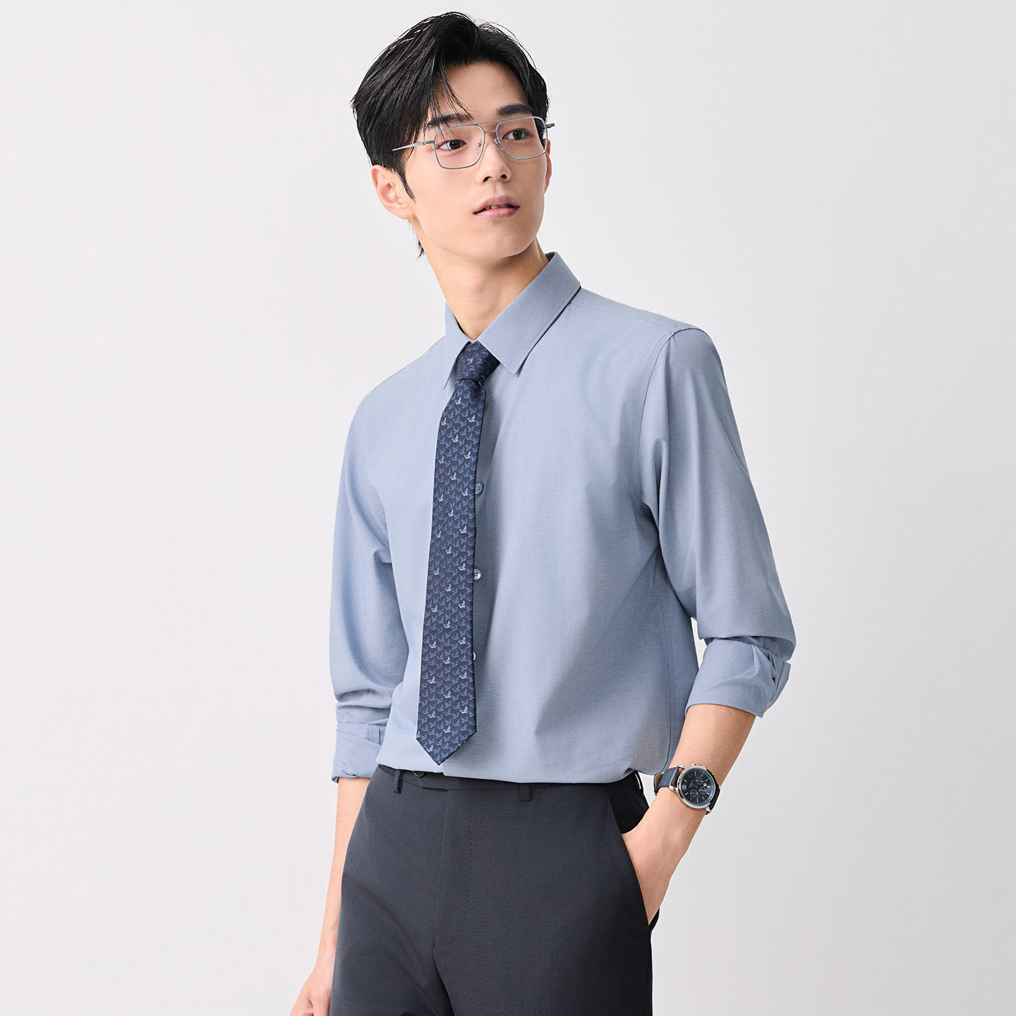 报喜鸟春季新款男士商务正装长袖衬衫上班通勤净色内搭衬衣上衣男,淘宝优惠券,粉丝福利购,淘宝优惠卷