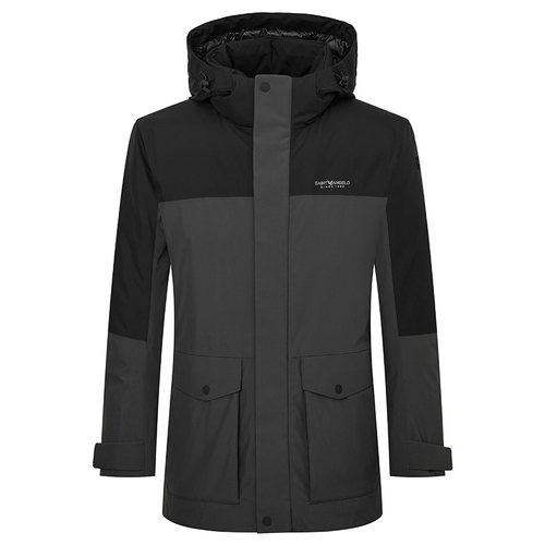 【工装拼色】报喜鸟冬季新款男士连帽户外休闲白鸭绒保暖羽绒服男 - 图3