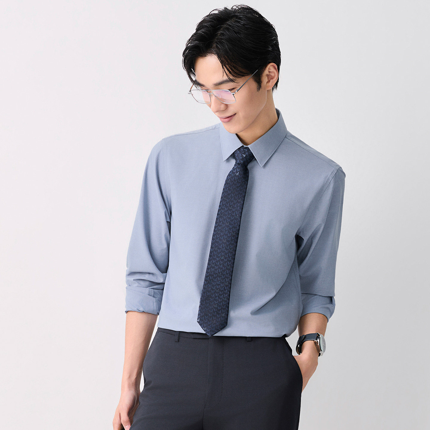 报喜鸟春季新款男士商务正装长袖衬衫上班通勤净色内搭衬衣上衣男,淘宝优惠券,粉丝福利购,淘宝优惠卷