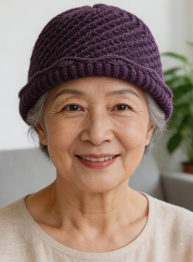 纯手勾妈妈奶奶春夏保暖针织睡帽