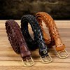 Hand-woven first layer cowhide vintage pin buckle women's belt