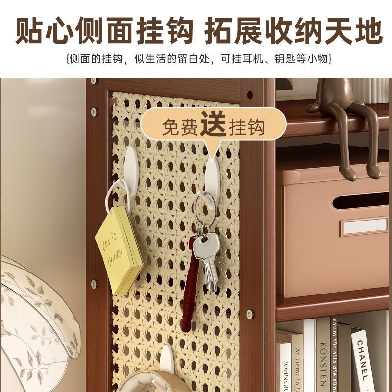 Medieval style desktop multi-layer perforated board storage bookshelf