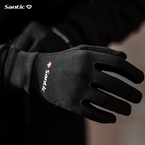 Santic Sengely Guest Autumn Winter Bike Riding Gloves Anti-Chill Touch Screen Bike Full Finger Gloves