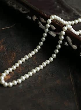 善子行国风新中式搭配旗袍古风汉服服饰仿珍珠项链长项链多圈饰品