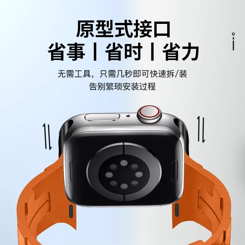 适用苹果iwatchs9表带硅胶applewatch87654代手表表带ultra表带2se运动新款s8男女高级创意49mm45智能s6-图3