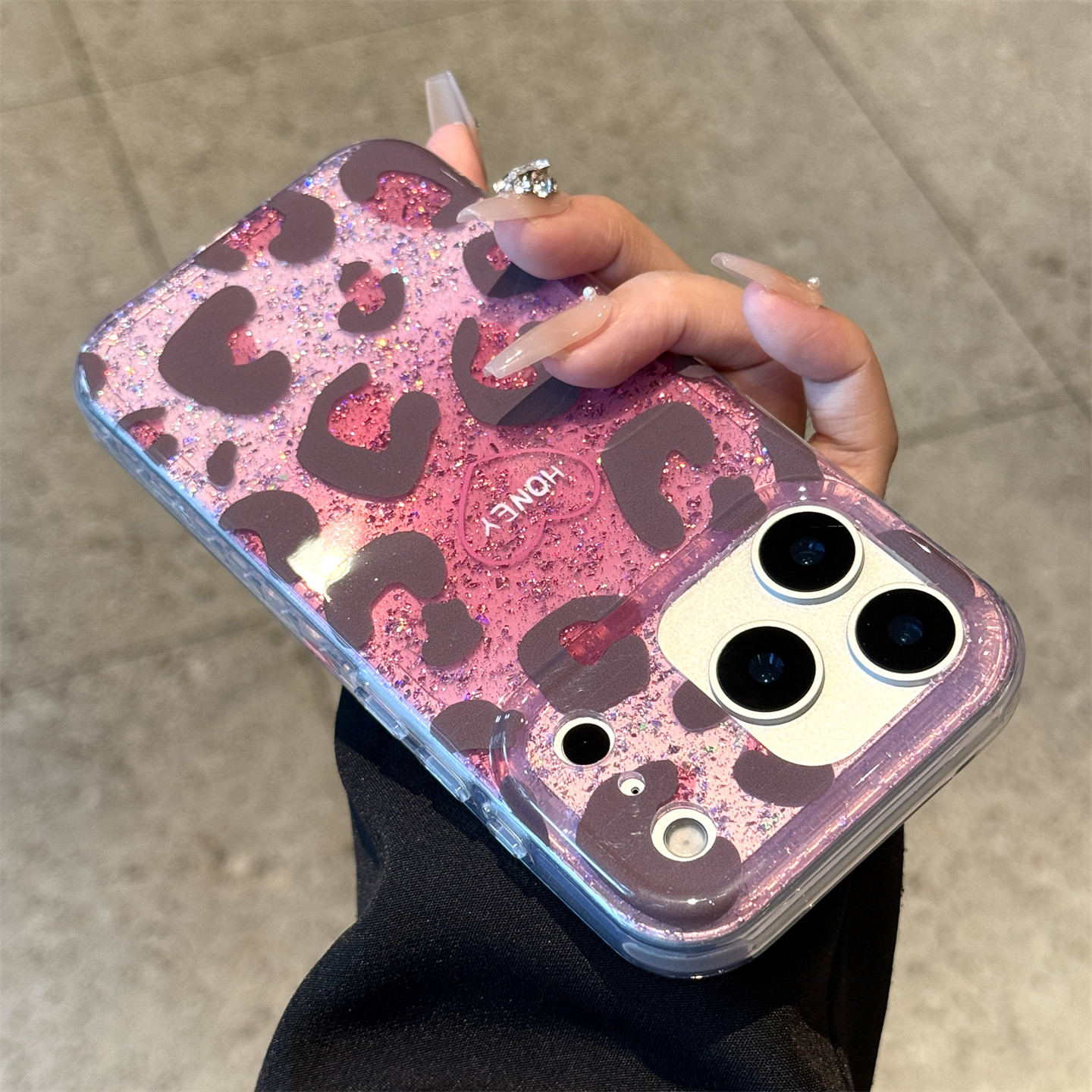 适用苹果17promax手机壳新款iphone17闪粉爱心豹纹17pro高级感16全包防摔ip透明15pro硅胶14小众pm女款ins风 - 图1