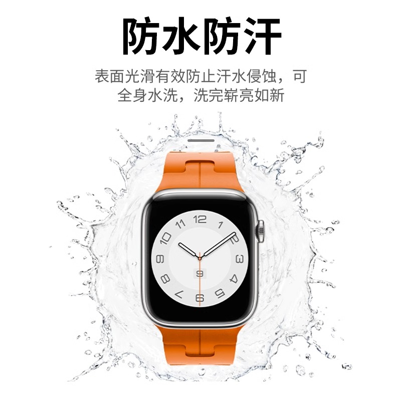 适用苹果iwatchs9表带硅胶applewatch87654代手表表带ultra表带2se运动新款s8男女高级创意49mm45智能s6-图1