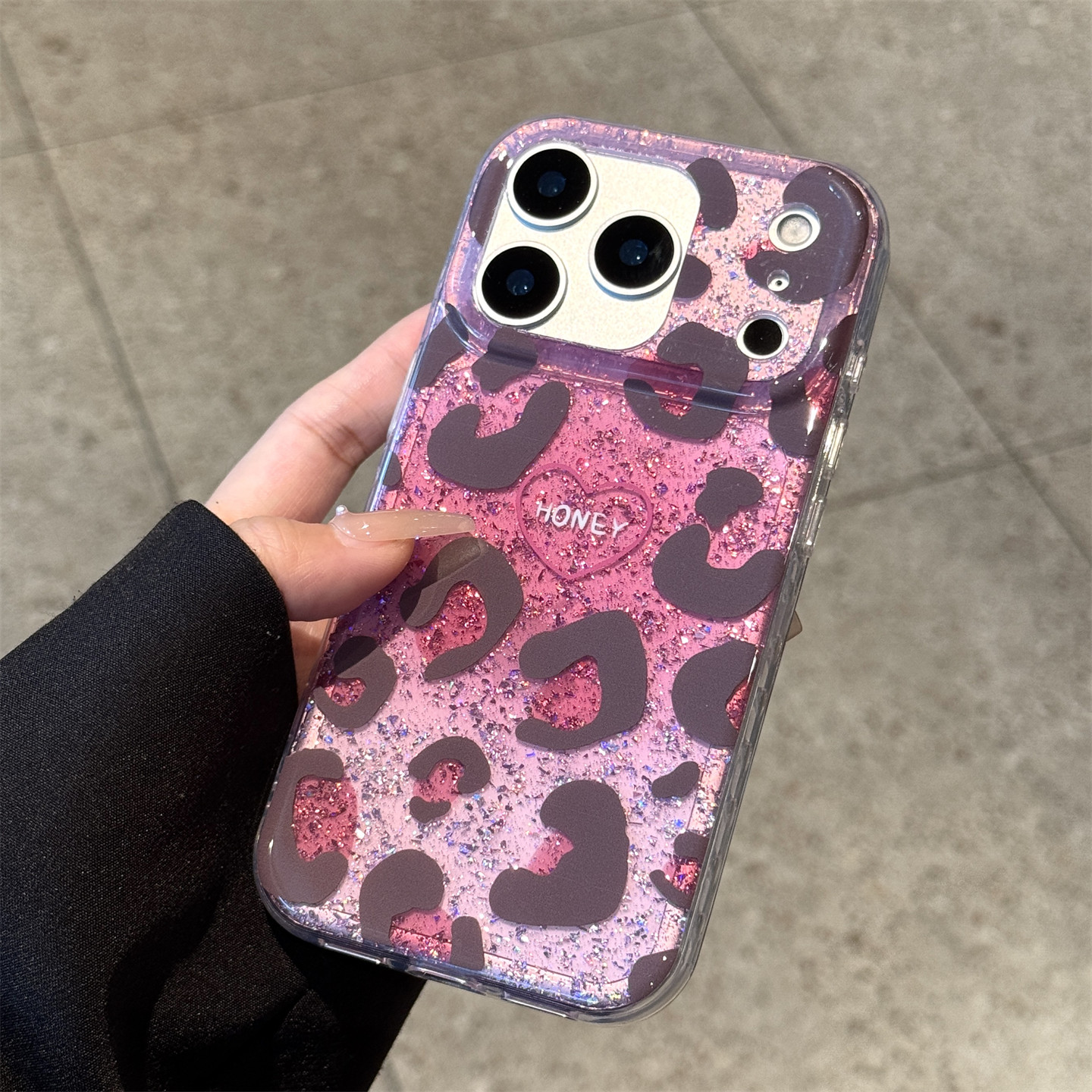 适用苹果17promax手机壳新款iphone17闪粉爱心豹纹17pro高级感16全包防摔ip透明15pro硅胶14小众pm女款ins风 - 图3