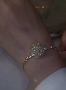 超美水晶戒指项链莲花手作款锆石