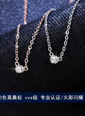 单钻石卡家小气泡K金项链