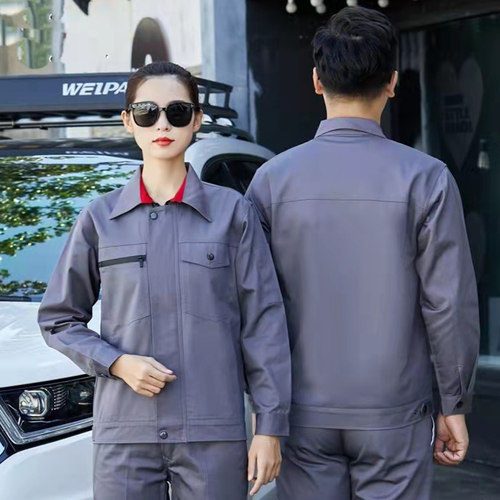 定做工作服外套CVC长袖男套装厂服车间工装耐磨绣花工地订劳保服 - 图2