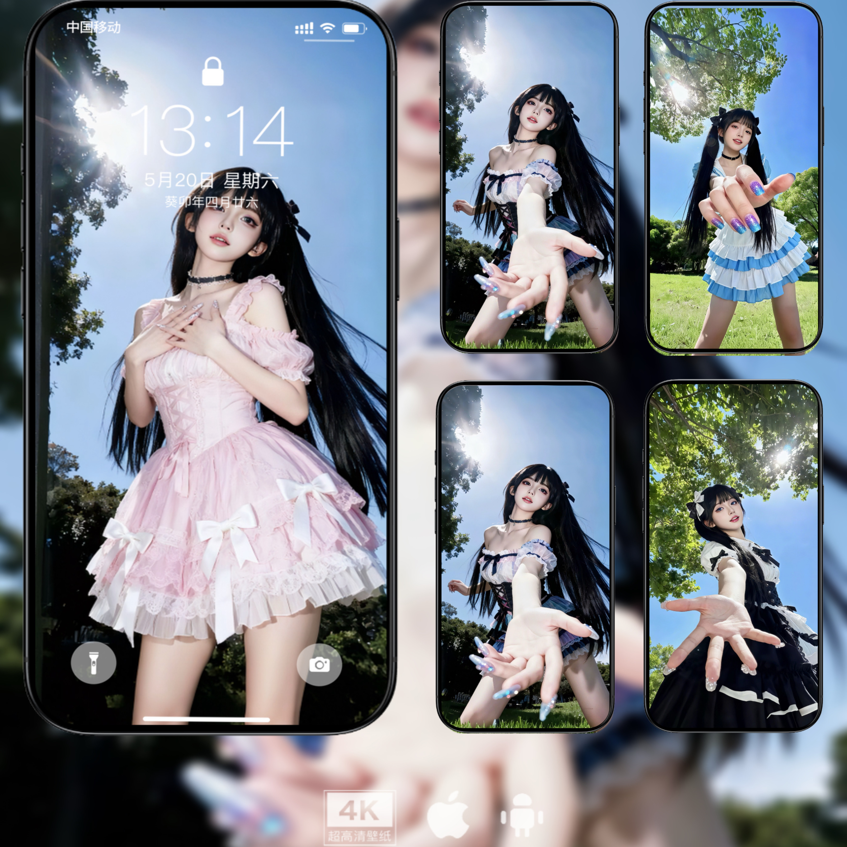 200张光栅壁纸4K超清春夏秋冬美女4张vivo手机OriginOS6视频oppo,淘宝优惠券,粉丝福利购,淘宝优惠卷