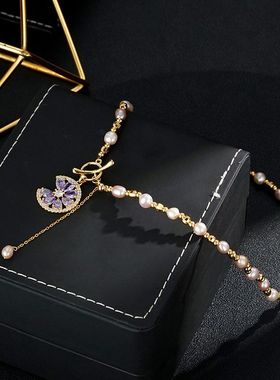 锆石珍珠圆珠女新中式复古项链短