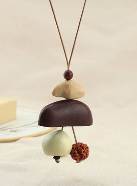 植物果壳绳子男女新中式项链长款