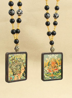 黑檀木琉璃圆珠男女新中式项链长