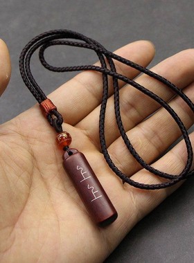 血檀木棉麻绳男女复古毛衣链长款