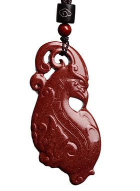 真品天然朱砂朱雀吊坠五行缺火补火吉祥随身火凤凰挂件男女款