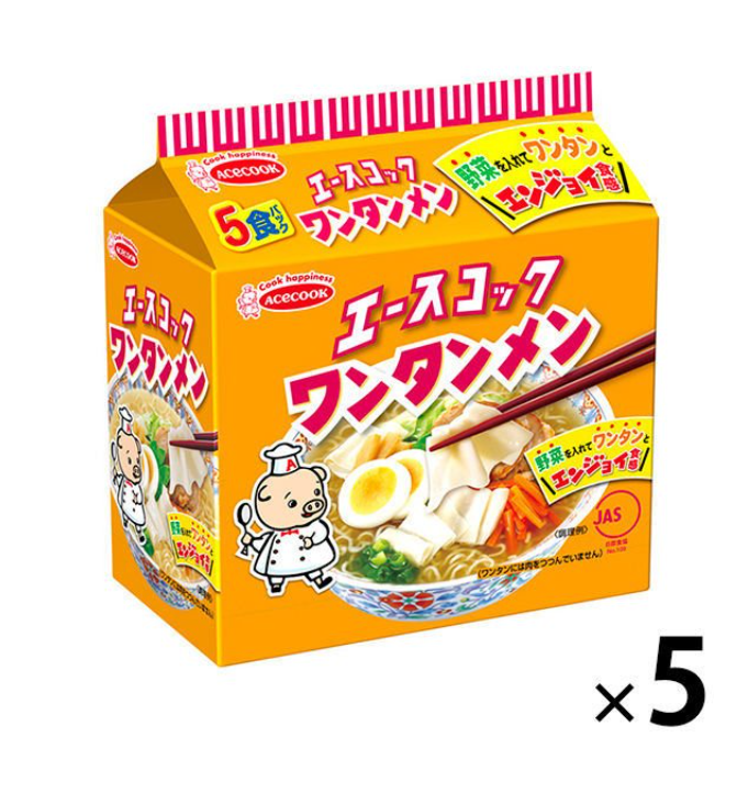 日本进口 Acecook 松茸馄饨风味汤面速食面方便面泡面超值5包装 - 图0