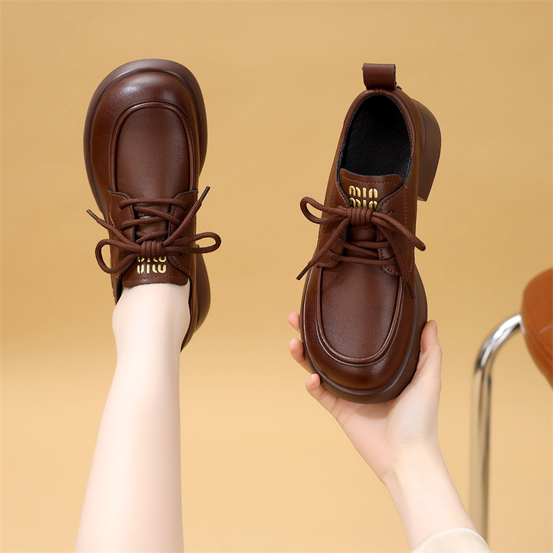 2026年春季乐福单鞋中年妈妈通勤不累脚英伦JK系带小皮鞋女大码41,淘宝优惠券,粉丝福利购,淘宝优惠卷