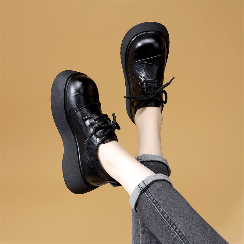厚底JK小皮鞋女2026春秋季系带复古百搭不累脚通勤工作显瘦乐福鞋,淘宝优惠券,粉丝福利购,淘宝优惠卷