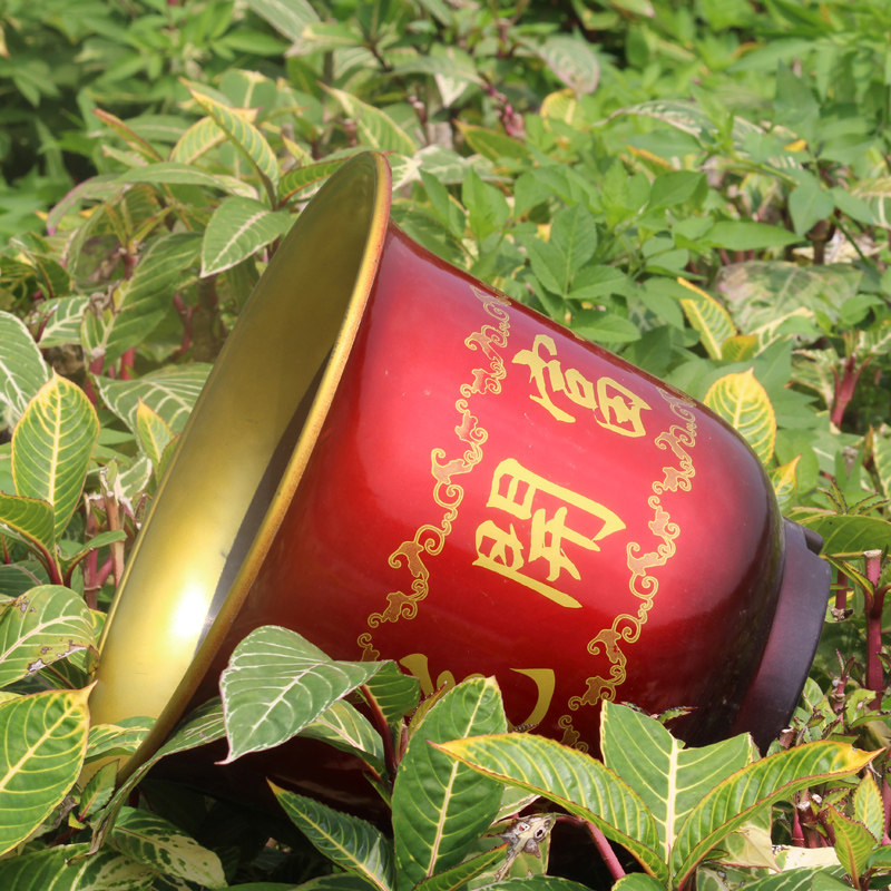 加厚圆形特大号落地仿陶瓷塑料花盆 喜庆假日花开富贵盆栽送托盘,淘宝优惠券,粉丝福利购,淘宝优惠卷