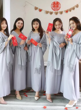 姐妹服香槟豆沙春秋百搭风围巾