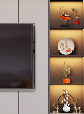 高档酒柜搭配新中式北欧轻奢现代风家居摆件客厅玄关样板间办公室