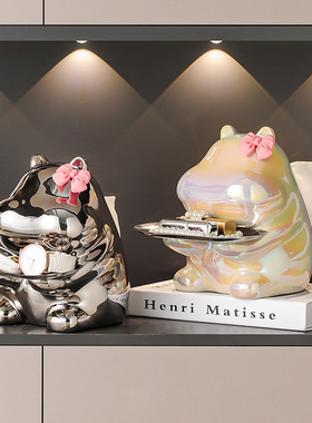 陶瓷纸巾盒可爱奶油风客厅抽纸盒家用茶几高级感纸抽盒子餐巾纸盒