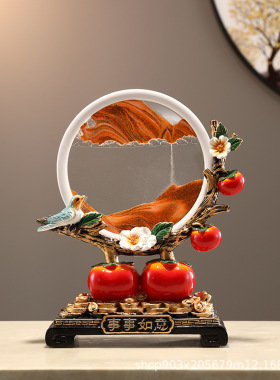 新中式乔迁礼物创意电视柜事事如意柿子摆件客厅酒柜玄关装饰