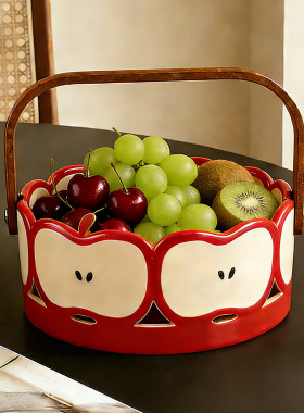 创意果盘客厅茶几家用果篮高颜值桌面零食摆放盘陶瓷大容量糖果盘