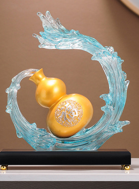 新中式葫芦摆件入门玄关客厅酒柜办公室高级感装饰品乔迁新居礼品