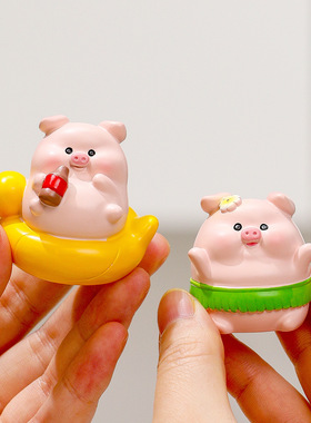卡通小猪摆件可爱装饰树脂工艺品新品办公室礼物创意小摆件公仔新