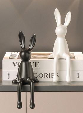 酒柜电视柜台面摆件客厅坐姿兔装饰品高级感高级感小众