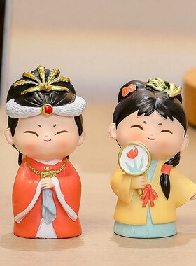 红楼梦桌面摆件古风侍女家居桌面装饰网红创意树脂公仔景区伴手礼