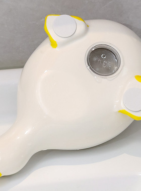 陶瓷工艺品家用不积水肥皂盒浴室厨房免打孔直脖子香皂碟托网红鸭