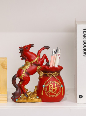 定制马年吉祥物公仔新款摆件树脂工艺品国潮吉祥马到成功装饰