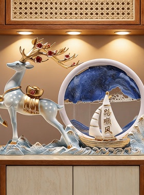 新中式流沙风景画摆件开业送礼