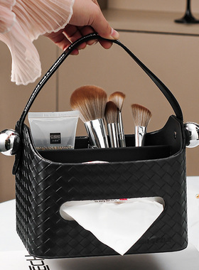 纸巾盒轻奢高档客厅家居抽纸盒茶几遥控器收纳一体创意餐巾纸抽盒