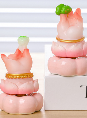 新款佛手转转办公室桌面情绪稳定解压小摆件创意好运莲莲装饰好物