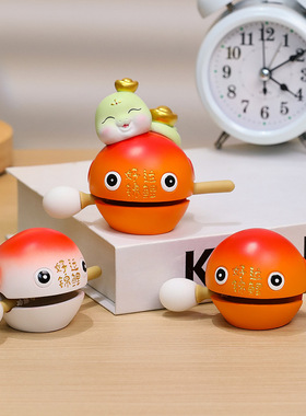 小木鱼可爱手工摆件办公桌手办办公室高级感树脂工艺品桌面装饰新