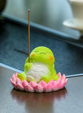 茶道摆件香插可爱小猫咪香炉树脂工艺品线香檀香茶桌装饰创意新款