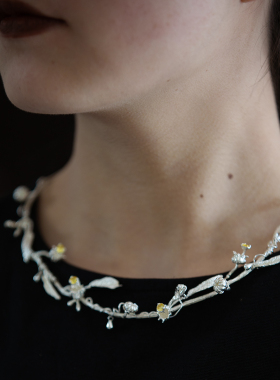 手工银饰925银原创设计植物生长系列藤蔓铃兰花项链项圈金工手作