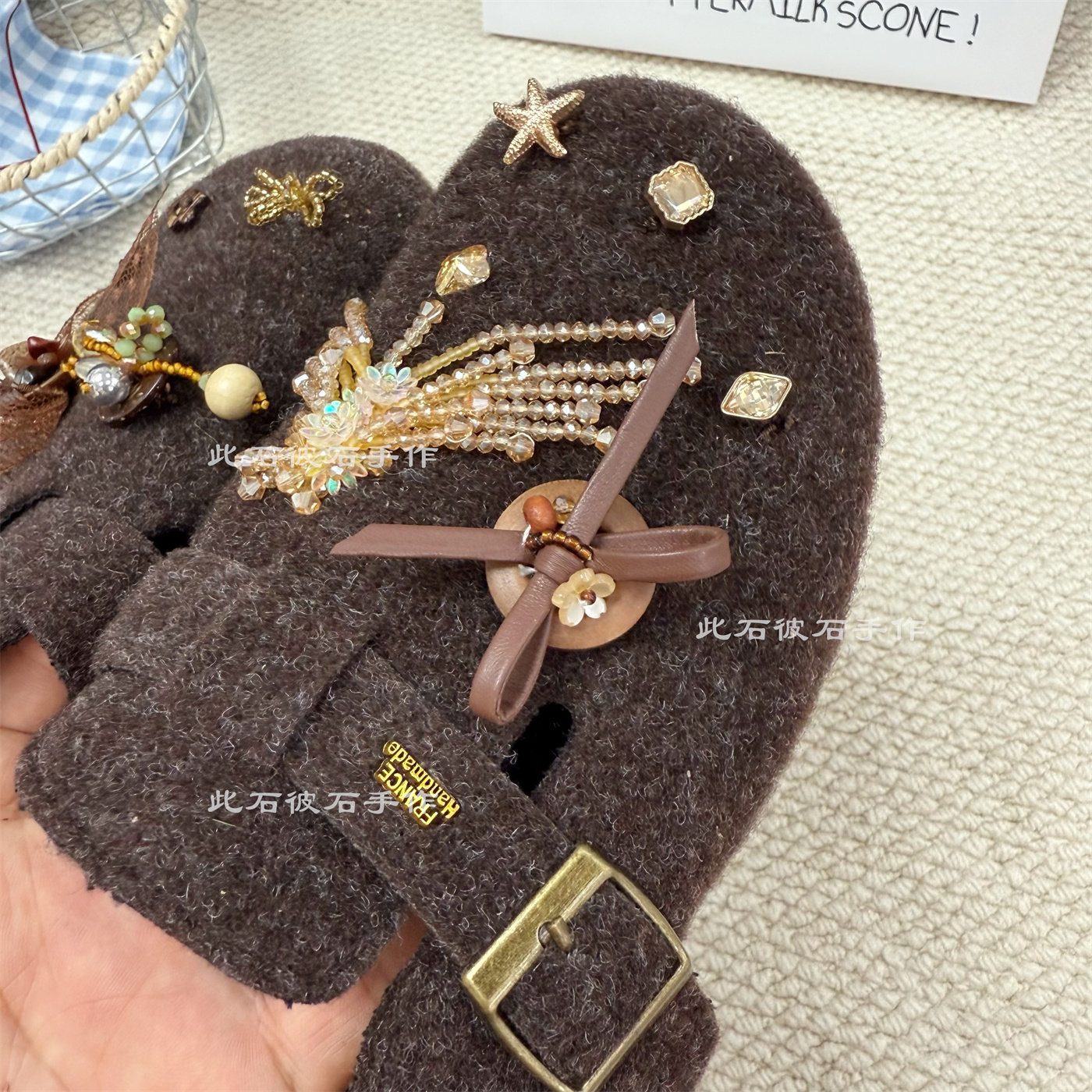 此石彼石原创设计重工勃肯鞋半包拖鞋秋冬毛绒全包小众不撞款鞋,淘宝优惠券,粉丝福利购,淘宝优惠卷