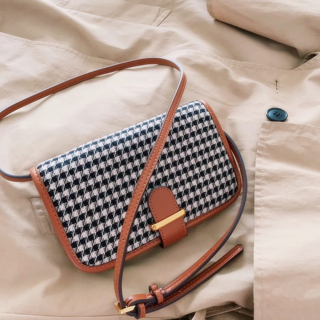 UR千鸟格包秋冬呢子mini单肩斜挎包格子菱格包小方包小香风女包包,淘宝优惠券,粉丝福利购,淘宝优惠卷