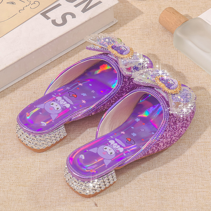 库洛米女童高跟拖鞋2025夏季新款儿童外穿水晶鞋宝宝小女孩公主鞋,淘宝优惠券,粉丝福利购,淘宝优惠卷