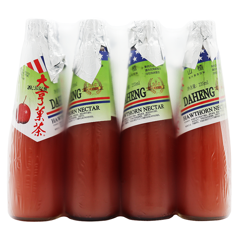 大亨果茶山楂果汁果肉饮料山楂汁235ml*24瓶新鲜正品 京津冀包邮 - 图2