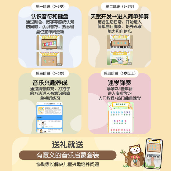俏娃儿童钢琴玩具女孩宝宝电子琴2岁小孩生日5礼物初学家用可弹奏
