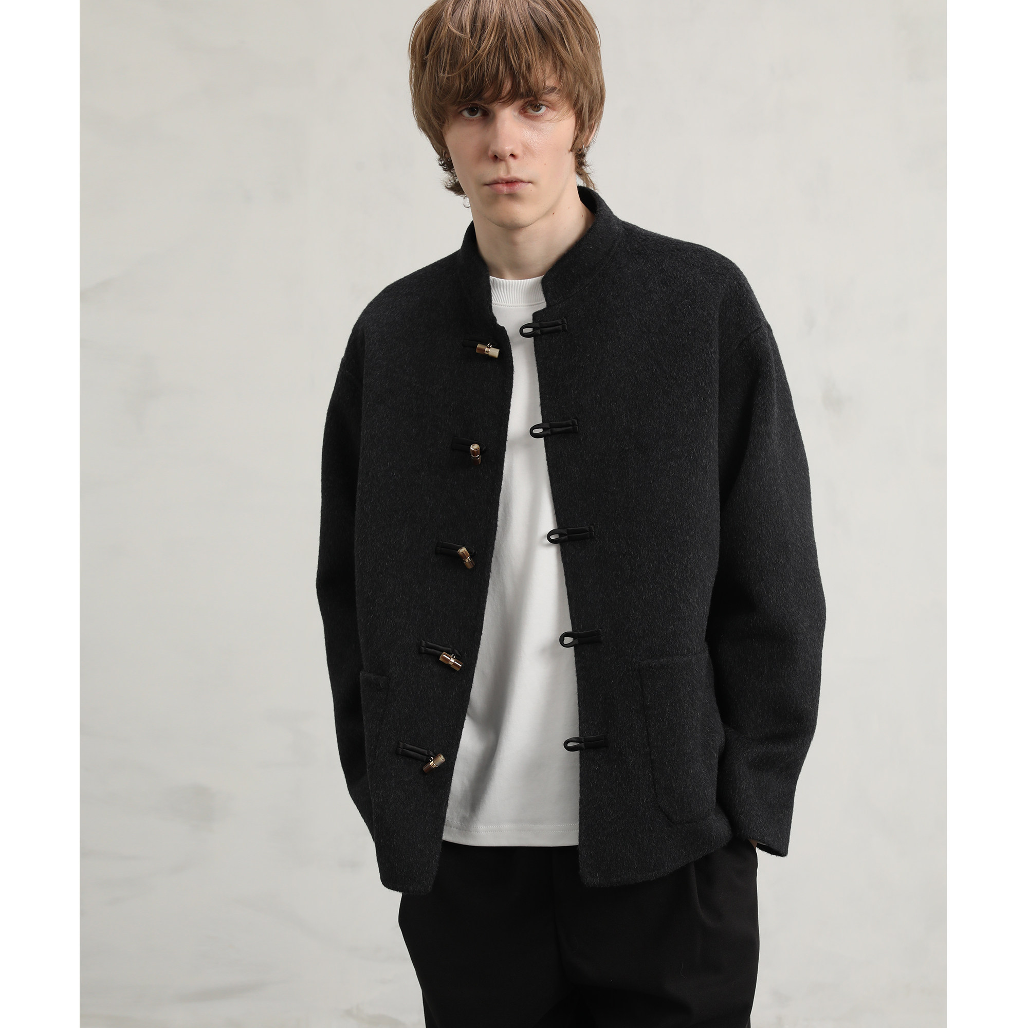 CAKUNTA 新中式国风玉石盘扣 天丝羊毛双面呢外套 儒雅 通勤,淘宝优惠券,粉丝福利购,淘宝优惠卷